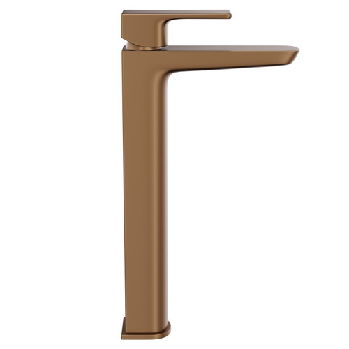 Aero Brushed Bronze High Rise Basin Mixer Tap Side View