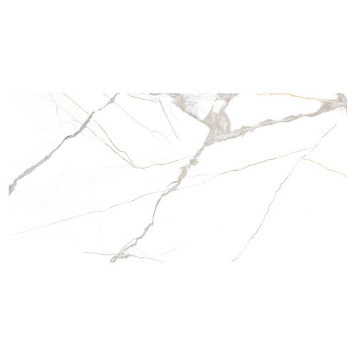 Pamena Polished White 60cm x 120cm Porcelain Wall and Floor Tile Swatch 4