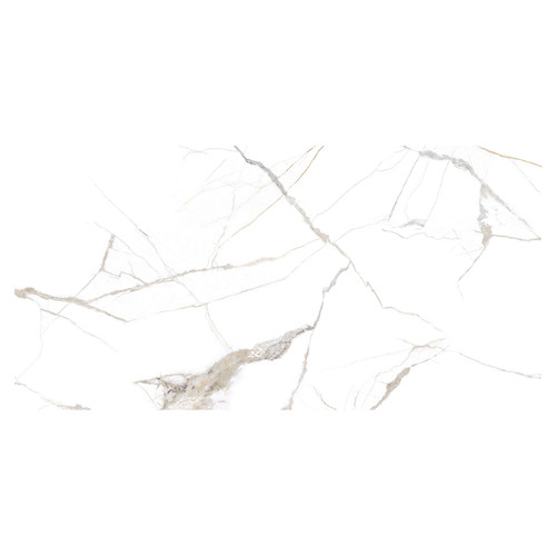 Pamena Polished White 60cm x 120cm Porcelain Wall and Floor Tile Swatch 2