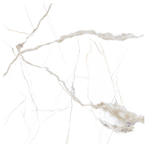 Pamena Matt White 60cm x 60cm Porcelain Wall and Floor Tile Swatch 4
