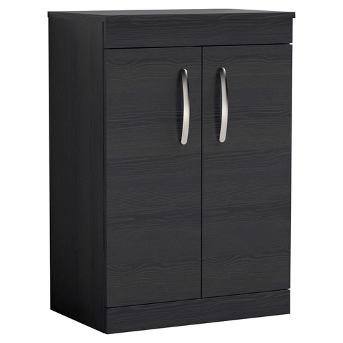 Nuie Athena Charcoal Black 600mm 2 Door Vanity Unit with Worktop - ATH026W Main Image