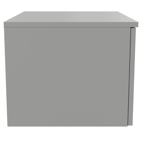 Helix 460 Fluted Pebble Grey 600mm Wall Mounted 1 Drawer Vanity Unit for Countertop Basins Side View