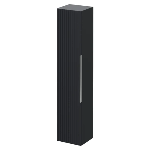 Helix Fluted Satin Anthracite 300mm x 1430mm Wall Mounted 1 Door Tall Unit Right Hand View