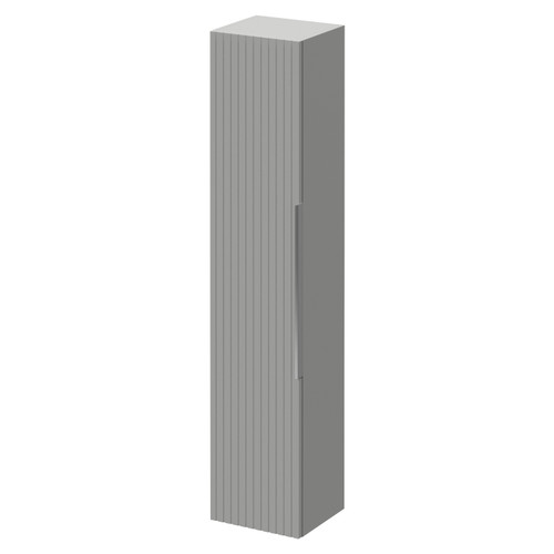 Helix Fluted Pebble Grey 300mm x 1430mm Wall Mounted 1 Door Tall Unit Right Hand View