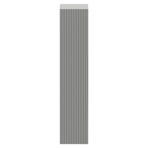 Helix Fluted Pebble Grey 300mm x 1430mm Wall Mounted 1 Door Tall Unit View from Front