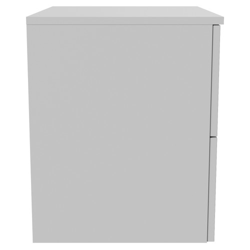 Helix 460 Fluted Satin White 600mm Wall Mounted 2 Drawer Vanity Unit for Countertop Basins Side View