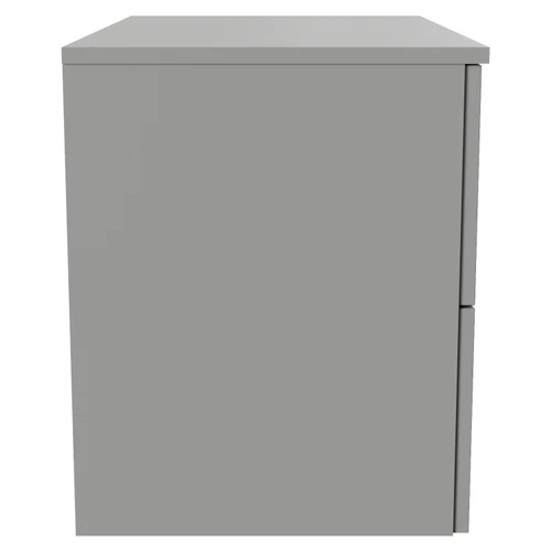 Helix 460 Fluted Pebble Grey 800mm Wall Mounted 2 Drawer Vanity Unit for Countertop Basins Side View