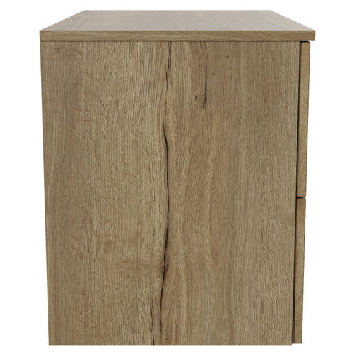 Helix 460 Fluted Autumn Oak 800mm Wall Mounted 2 Drawer Vanity Unit for Countertop Basins Side View