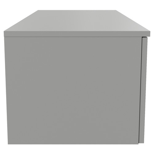 Helix 460 Fluted Pebble Grey 1200mm Wall Mounted 2 Drawer Vanity Unit for Countertop Basins Side View