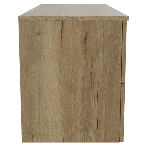 Helix 460 Fluted Autumn Oak 1200mm Wall Mounted 4 Drawer Vanity Unit for Countertop Basins Side View