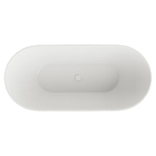 Muse 1650mm x 750mm Double Ended Freestanding Bath with White Waste Top Viewed from Above