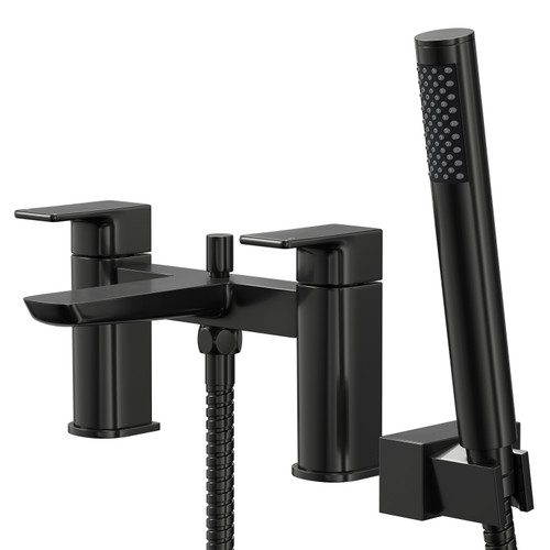 Aero Gunmetal Grey Bath Shower Mixer Tap with Shower Kit Right Hand View