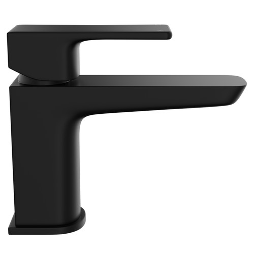 Aero Matt Black Mini Mono Basin Mixer Tap Side View