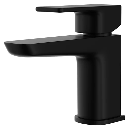 Aero Matt Black Mini Mono Basin Mixer Tap Right Hand View