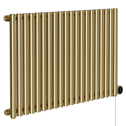 Sinclair Colore Brushed Brass 600mm x 995mm Horizontal Wifi Thermostatic Single Panel Electric Radiator
