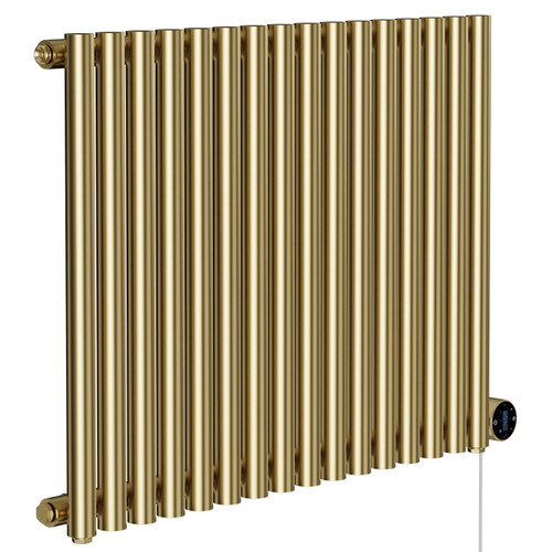 Sinclair Colore Brushed Brass 600mm x 795mm Horizontal Wifi Thermostatic Single Panel Electric Radiator
