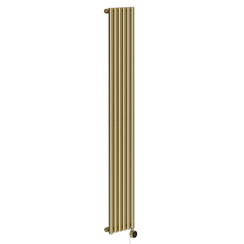 Sinclair Colore Brushed Brass 1800mm x 295mm Vertical Wifi Thermostatic Single Panel Electric Radiator