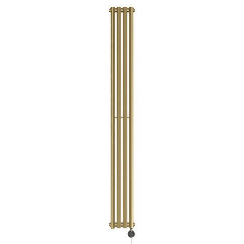 Sinclair Colore Brushed Brass 1800mm x 195mm Vertical Wifi Thermostatic Single Panel Electric Radiator