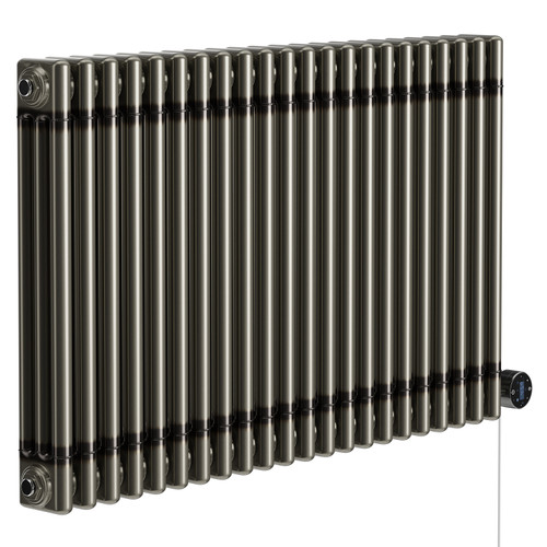 Colosseum Raw Metal 600mm x 999mm Horizontal Wifi Thermostatic Electric Triple Column Radiator