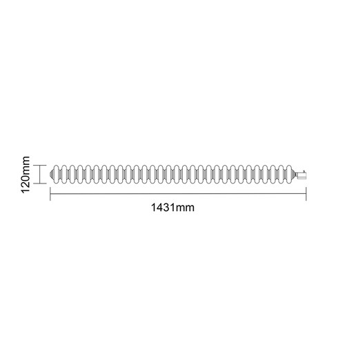 Colosseum Anthracite 600mm x 1355mm Horizontal Wifi Thermostatic Electric Triple Column Radiator