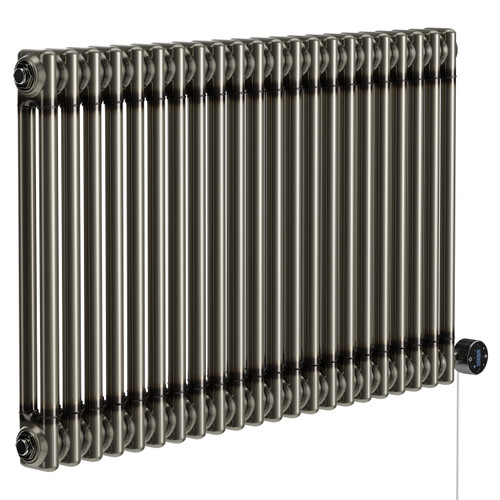 Colosseum Raw Metal 600mm x 988mm Horizontal Wifi Thermostatic Electric Double Column Radiator