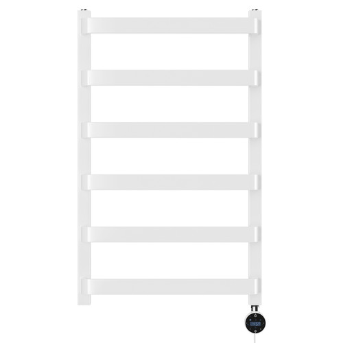 Milton White 800mm x 500mm Curved Wifi Thermostatic Electric Heated Towel Rail