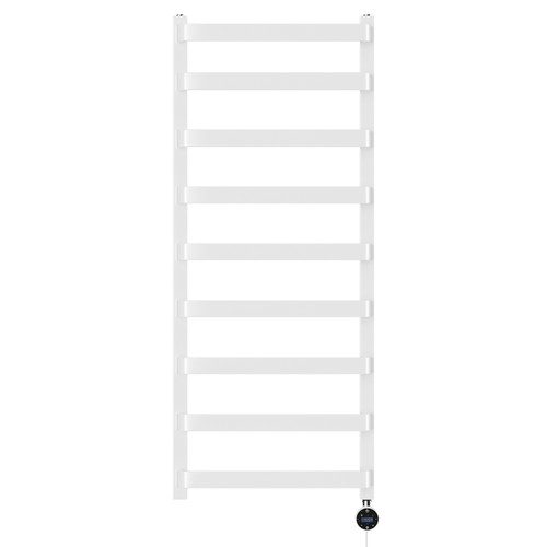Milton White 1200mm x 500mm Curved Wifi Thermostatic Electric Heated Towel Rail