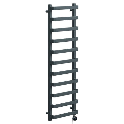 Milton Anthracite 1500mm x 500mm Curved Wifi Thermostatic Electric Heated Towel Rail