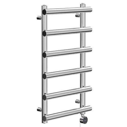 Finley Chrome 850mm x 500mm Designer Wifi Thermostatic Electric Heated Towel Rail