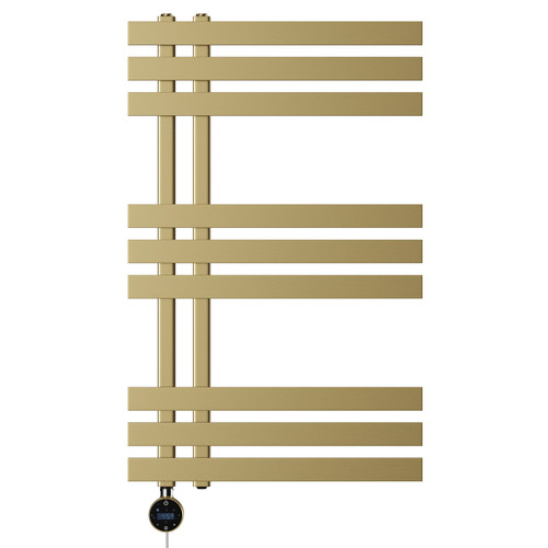 Holden Colore Brushed Brass 800mm x 500mm Designer Wifi Thermostatic Electric Heated Towel Rail