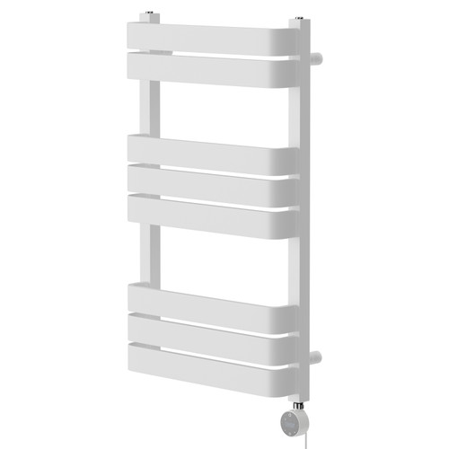 Darby White 850mm x 500mm Curved Wifi Thermostatic Electric Heated Towel Rail