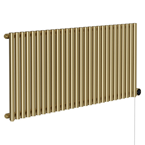 Sinclair Colore Brushed Brass 600mm x 1395mm Horizontal Wifi Thermostatic Single Panel Electric Radiator