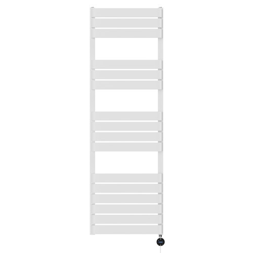 Darby White 1550mm x 500mm Curved Wifi Thermostatic Electric Heated Towel Rail