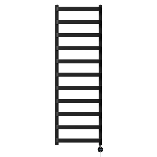 Milton Colore Matt Black 1500mm x 500mm Curved Wifi Thermostatic Electric Heated Towel Rail