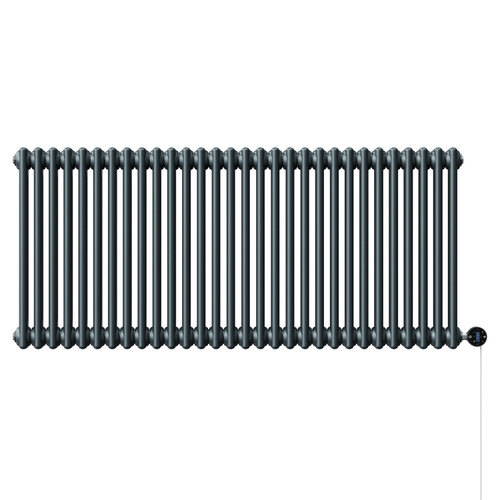Colosseum Anthracite 600mm x 1340mm Horizontal Wifi Thermostatic Electric Double Column Radiator