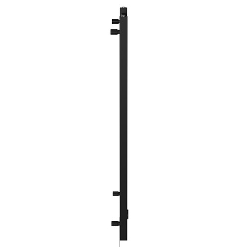 Galileo Colore Matt Black 1200mm x 490mm Square Wifi Thermostatic Electric Heated Towel Rail