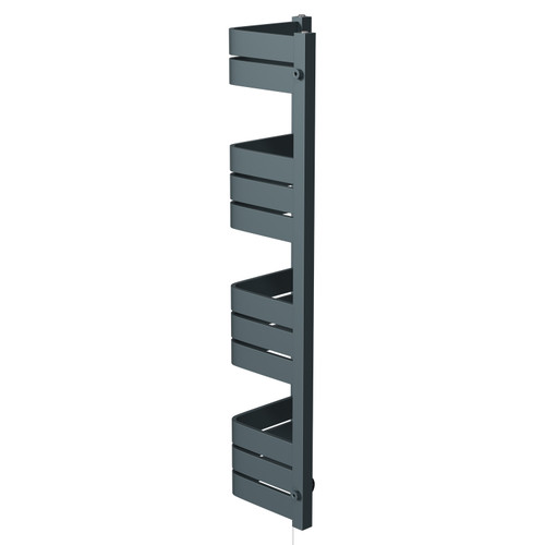 Miller Anthracite 1200mm x 300mm Incorner Wifi Thermostatic Electric Heated Towel Rail