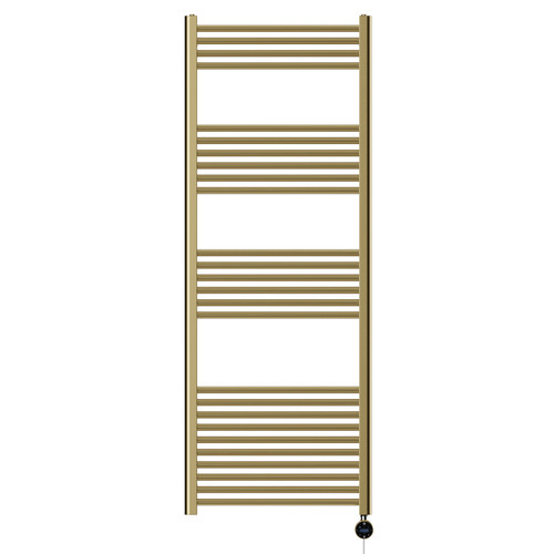 Pizarro Colore Brushed Brass 1600mm x 600mm Straight Wifi Thermostatic Electric Heated Towel Rail