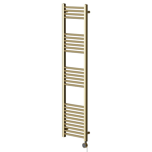 Pizarro Colore Brushed Brass 1600mm x 400mm Straight Wifi Thermostatic Electric Heated Towel Rail