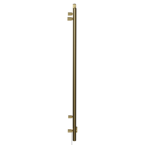 Pizarro Colore Brushed Brass 1200mm x 400mm Straight Wifi Thermostatic Electric Heated Towel Rail