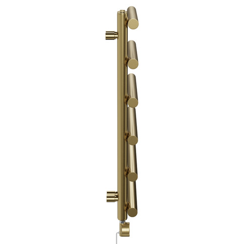 Mason Colore Brushed Brass 850mm x 500mm Designer Wifi Thermostatic Electric Heated Towel Rail