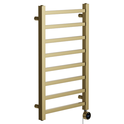 Blaine Colore Brushed Brass 800mm x 500mm Straight Wifi Thermostatic Electric Heated Towel Rail