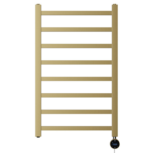 Blaine Colore Brushed Brass 800mm x 500mm Straight Wifi Thermostatic Electric Heated Towel Rail