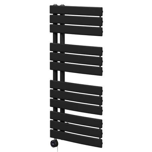 Balboa Colore Matt Black 1080mm x 550mm Curved Wifi Thermostatic Electric Heated Towel Rail