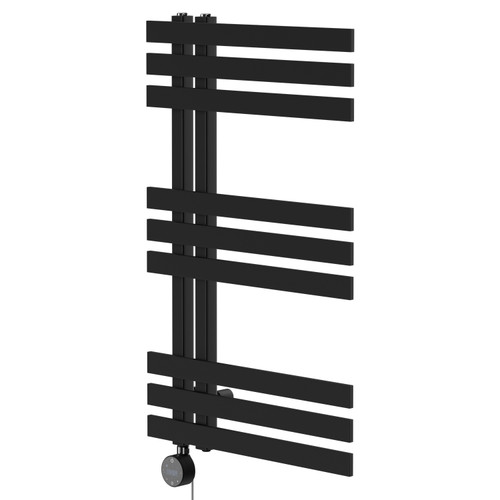 Holden Colore Matt Black 800mm x 500mm Designer Wifi Thermostatic Electric Heated Towel Rail