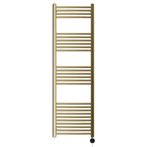 Marco Colore Brushed Brass 1600mm x 500mm Curved Wifi Thermostatic Electric Heated Towel Rail
