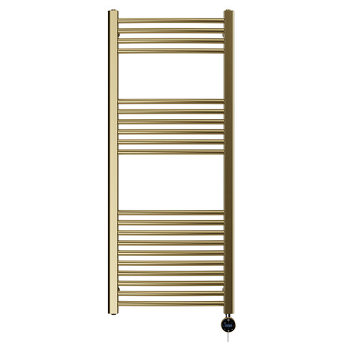 Marco Colore Brushed Brass 1200mm x 500mm Curved Wifi Thermostatic Electric Heated Towel Rail