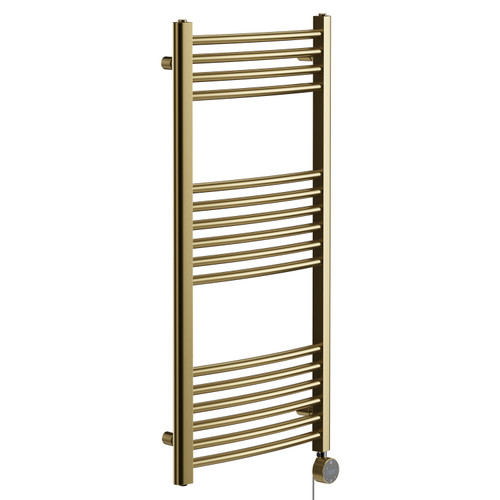 Marco Colore Brushed Brass 1000mm x 500mm Curved Wifi Thermostatic Electric Heated Towel Rail