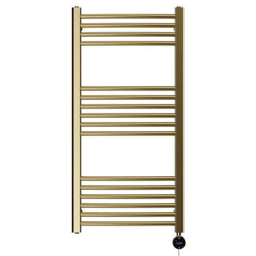 Marco Colore Brushed Brass 1000mm x 500mm Curved Wifi Thermostatic Electric Heated Towel Rail