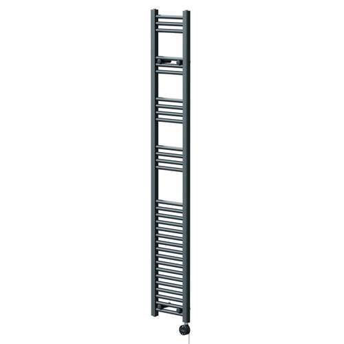 Pizarro Anthracite 1800mm x 300mm Straight Wifi Thermostatic Electric Heated Towel Rail